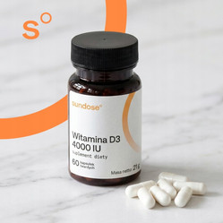 Sundose Witamina D3 4000 IU na wsparcie układu odpornościowego 60 kaps.