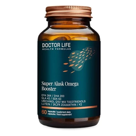 Super Alask Omega Booster suplement diety wspierający serce i zmniejszający stany zapalne 60 kapsułek