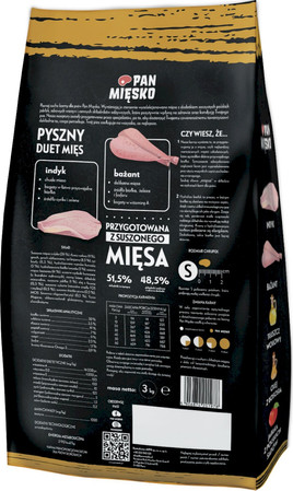 Pan Mięsko Indyk z bażantem S - sucha karma dla psa - 3kg