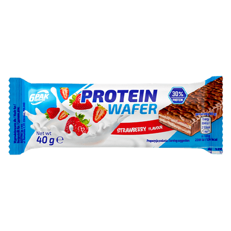 6PAK PROTEIN WAFER wafel proteinowy 40g smak truskawka