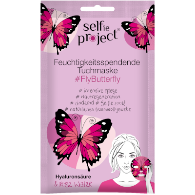Selfie Project, Nawilżająca Maska na Tkaninie #FlyButterfly, 15 ml. - Nabea.pl