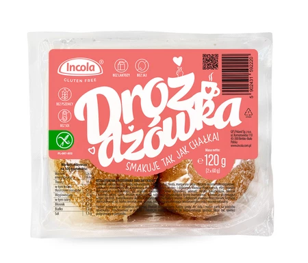 DROŻDŻÓWKA TAKA JAK CHAŁKA BEZGLUTENOWA (2 szt.) 120 g - INCOLA - KRÓTKA DATA 2025-01-21 