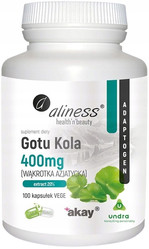 Aliness Gotu Kola (Centella asiatica, wąkrotka azjatycka) 400 mg x 100 Vege caps