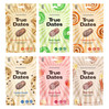 Zestaw smaków 100g True Dates: 1x Creamy Peanut Butter daktyle, 1x Sour Apple daktyle, 1x Cinnamon Roll daktyle, 1x Cookie Dough daktyle, 1x Sweet Peach daktyle i 1x Sour Cola daktyle  