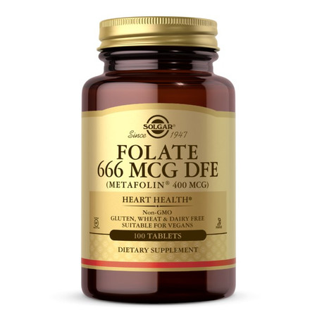 Solgar Folate 666 mcg DFE (Metafolin) 400 mcg - 100 tabl.