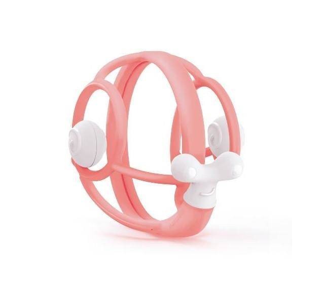 Gryzak z Grzechotką Deluxe Mombella - Ślimak Pink