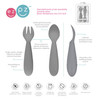 EZPZ Komplet silikonowych sztućców Mini Utensils szary