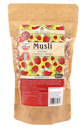 Pięć Przemian − Musli owsiane malina z morwą bezgl. − 500 g