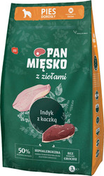 Pan Mięsko Indyk z Kaczką i Ziołami M - karma sucha dla psa -  3kg