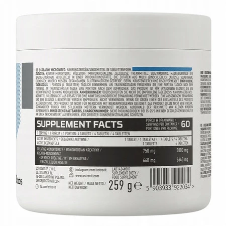 Ostrovit Kreatyna Mikronizowana 240 tabl.