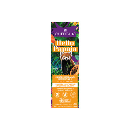 Orientana - Hello Papaya Mikrozłuszający krem na noc Witamina C Enzymy roślinne 40ml