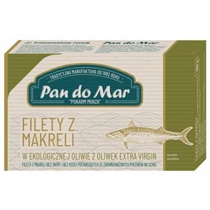MAKRELA FILETY W BIO OLIWIE Z OLIWEK EXTRA VIRGIN 120 g (90 g) - PAN DO MAR