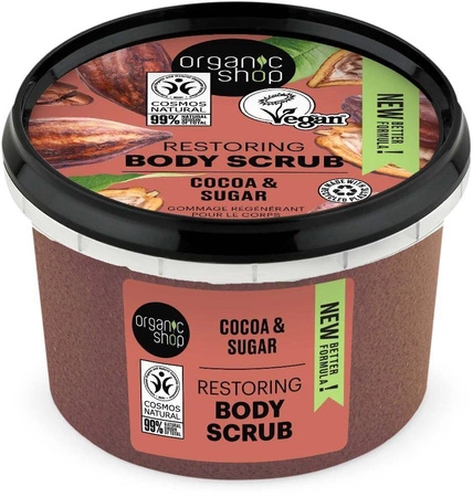 Organic Cocoa & Sugar Body Scrub peeling do ciała o zapachu belgijskiej czekolady 250ml