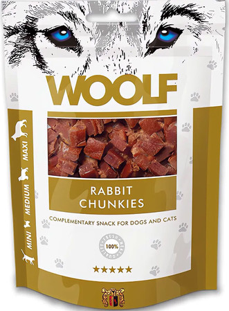 WOOLF Rabbit Chunkies Kosteczki z Królika - przysmak dla psa - 100g