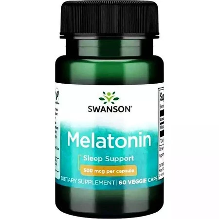 Swanson Melatonina 500mcg 60 kaps.