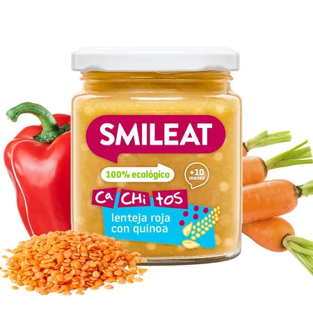 Smileat, BIO Słoiczek z soczewicą i komosą ryżową, małe kawałki 10m+, 230g