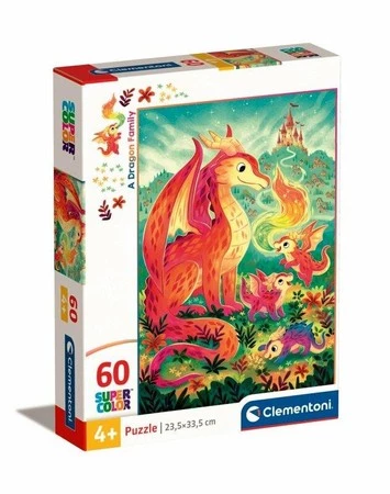 Clementoni Puzzle 60el Rodzina smoków Dragon Family 26600