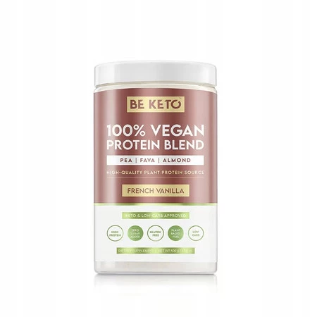 BeKeto 100% Wegańskie Białko Naturalna Francuska Wanilia 500g