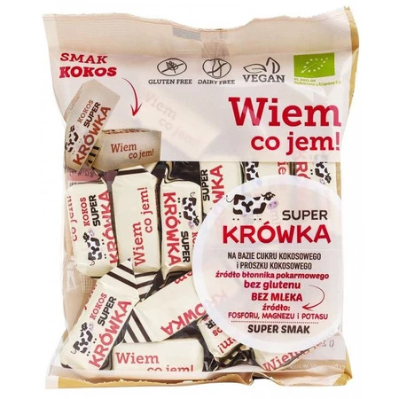 Super Krówka − Krówki bezmleczne kokosowe bezgl. BIO − 150 g