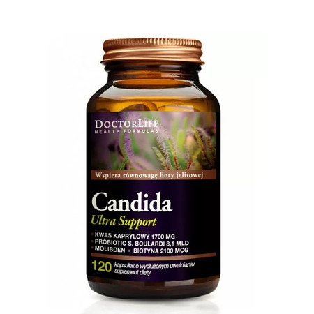 Doctor Life Candida Ultra Support suplement diety wspomagający równowagę flory jelitowej 120 kaps.