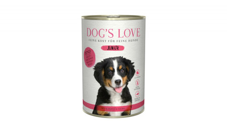 Zestaw 10x DOG'S LOVE Junior Rind - wołowina z marchewką i szałwią dla szczeniąt (400g)
