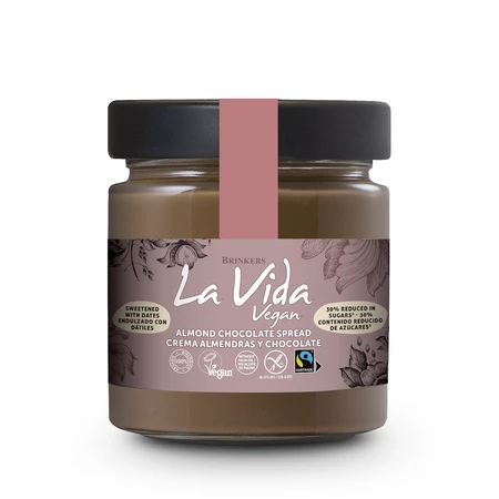 KREM MIGDAŁOWO - CZEKOLADOWO - DAKTYLOWY BEZGLUTENOWY FAIR TRADE BIO 200 g - LA VIDA