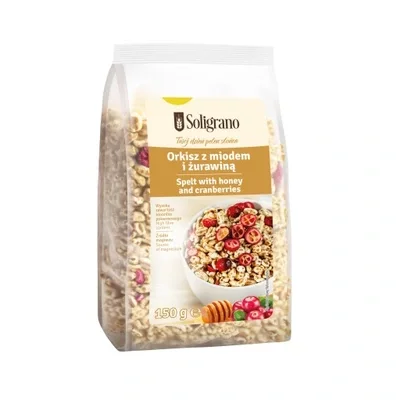 Soligrano Orkisz w polewie z miodem, jabłkiem i cynamonem BIO 150 g