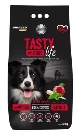 Tasty Dogs Life Karma dla psa z wołowiną 12 kg, średnie i duże rasy