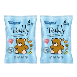 Zestaw: 2x Little Angel − Teddy, chrupki kukurydziane marchew dynia − 4 x 15 g