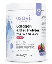 Osavi Collagen Electrolytes Vitality and Sport Kolagen i Elektrolity 390 g smak owoce leśne