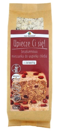 Pięć Przemian − Bezglutenowa mieszanka do wypieku chleba z żurawiną − 500 g
