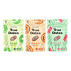Zestaw smaków: 1x True Dates Sour Apple daktyle o smaku kwaśnego jabłka 100g, 1x True Dates Cinnamon Roll daktyle o smaku karmelowym 100g i 1x True Dates Watermelon daktyle o smaku arbuza 100g 