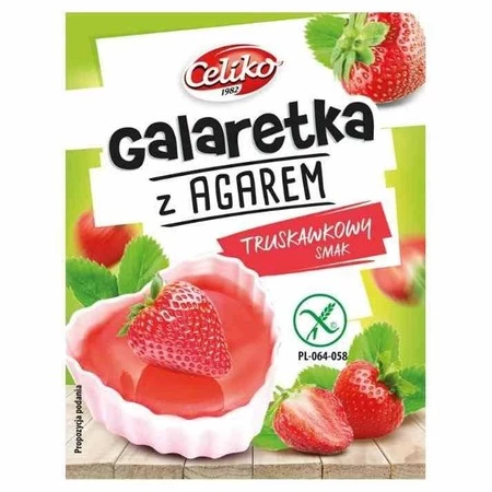 Celiko − Galaretka z agarem o smaku truskawkowym bez glutenu − 45 g