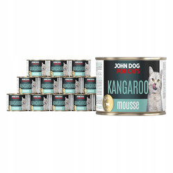 John Dog for Cats mus kangur - karma mokra dla kota - 12 x 200g