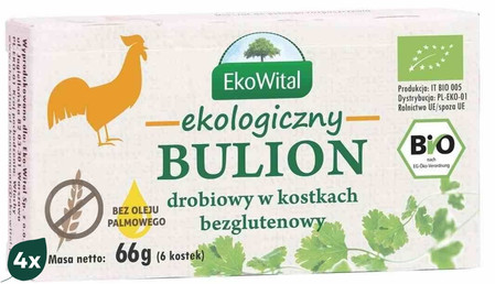EkoWital, Zestaw 4xBulion drob. kostki, BIO 4x66g
