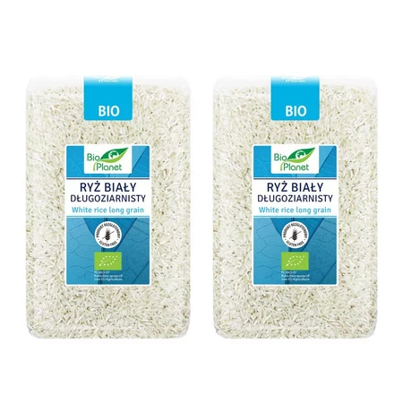 Zestaw 2x Bio Planet − Ryż biały długoziarnisty bezglutenowy BIO − 1 kg