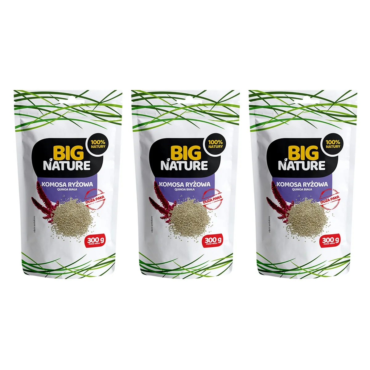 Zestaw 3x Big Nature Quinoa Komosa ryżowa biała 300g - Nabea.pl