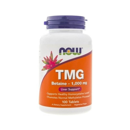 Now Foods TMG Trimetyloglicyna Betaina Bezwodna 1000mg na wsparcie wątroby 100 tabl.