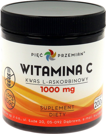 PIĘĆ PRZEMIAN Witamina C kwas L-askorbinowy 200 g