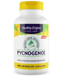 HEALTHY ORIGINS Pycnogenol 30 mg Ekstrakt z kory francuskiej sosny morskiej na wsparcie ukłądu krążenia 180 kaps.