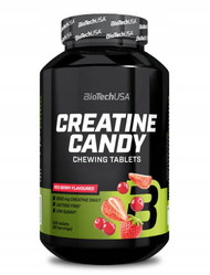 BioTech USA Creatine Candy Kreatyna Monohydrat 240 tabl.do żucia smak czerwone owoce