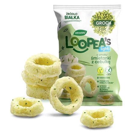 Loopea's Chrupki z grochu o smaku śmietanki z zieloną cebulką 50 g