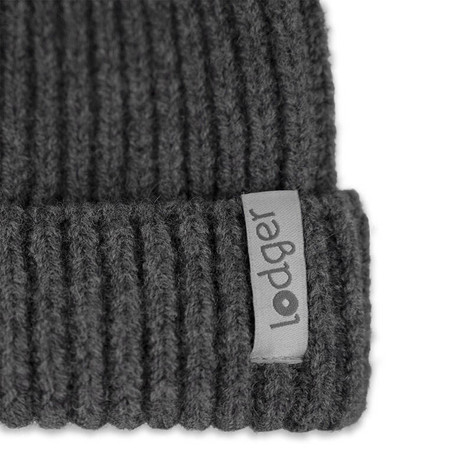 Lodger Czapeczka z wełny merino 100% grafitowa Pigeon 3-6m