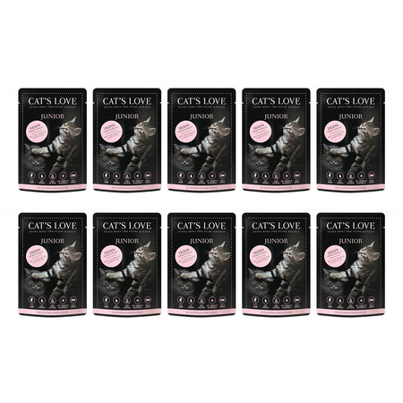 Zestaw 10x CAT'S LOVE Junior chicken - kurczak w naturalnej galaretce (85g)