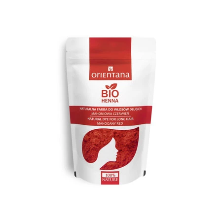 Orientana - Naturalna farba do włosów długich. Bio Henna Mahoniowa Czerwień - 100 g