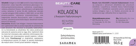 Sanamea Beauty Care Kolagen z kwasem hialuronowym 60 kaps.