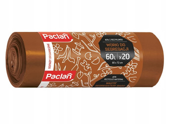 Paclan Worki do segregacji BIO brązowe 60L 20 sztuk