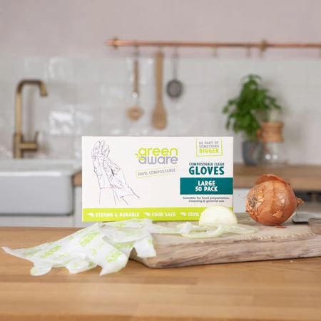 GreenAware, Kompostowalne rękawiczki jednorazowe, rozm. L, 50 szt.