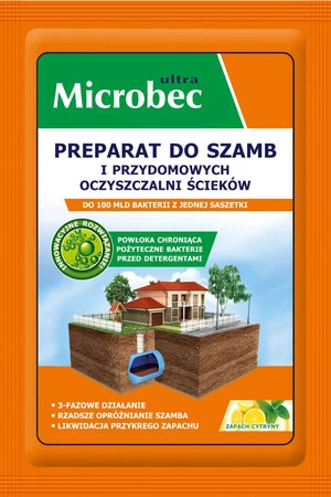 BROS - Microbec ULTRA 25g zapach cytryny - preparat do szamb - 1 szt