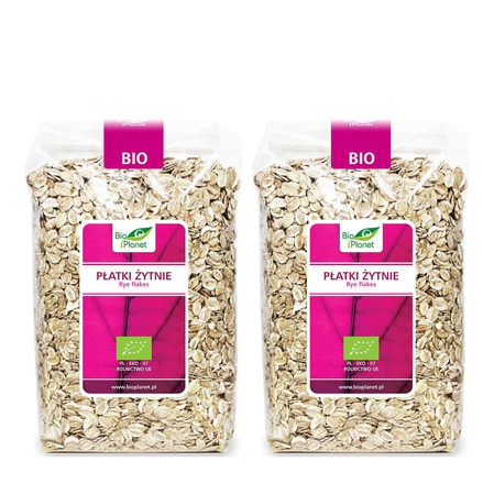 Zestaw: 2x PŁATKI ŻYTNIE BIO 600 g - BIO PLANET